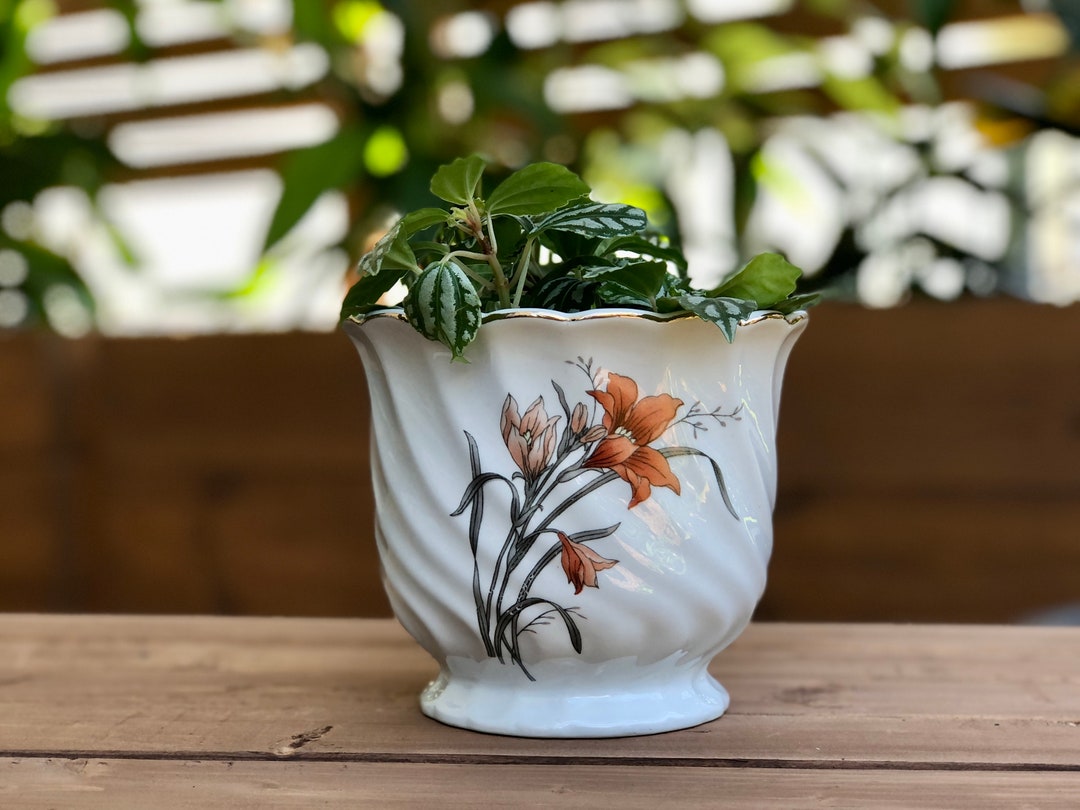 Vintage Porcelain Planter Etsy