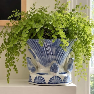 Vintage Blue Frog Cache Pot- Planter
