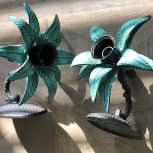 Vintage (pair) Wrought Iron Palm Scones