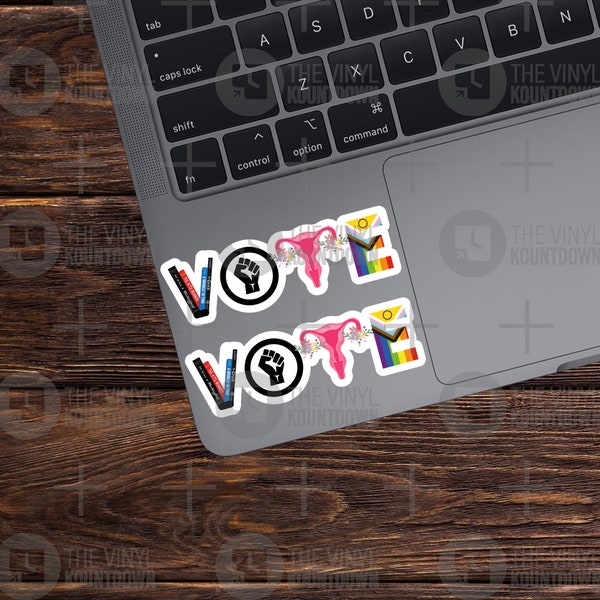 VOTE! | 2pc | Fight Tyranny | Progressive, Equality, Diversity, Social Justice Sticker for Laptop, Water Bottle | High Quality Vinyl Sticker