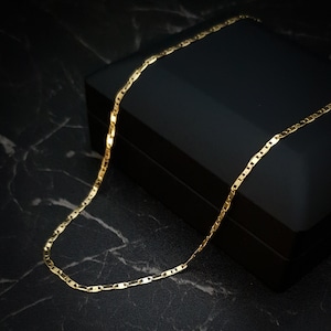 18k Real Gold flat ANCHOR CHAIN Necklace ,2.3mm ,Mariner chain , 18k Real Gold chain, Mariner necklace ,For Her ,For him, Birthday Gift