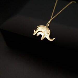 18k Real Gold Elephant necklace, 18k Elephant Pendants, Baby Elephant, gift for her, birthday gift, valentine gift, image 3