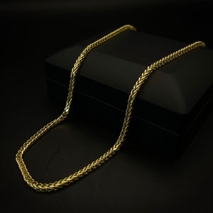 18K Solid Gold Franco Chain&quot;18K Foxtail Chain&quot; Pure Solid Gold Franco Necklace /A Perfect Style For Men/Woman/Gift For Her/Him.birthday gift