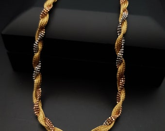 18K Two Tone Gold Chain Neckless, best gift fore her, birthday gift,