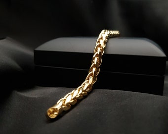 18k Real Gold Round Franco Bracelet Diamond Cut, 8.75 ",6 mm width, For Him, For Her, Birthday Gift, Franco bracelet, Unique Bracelet,