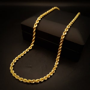 18K Real Gold solid Rope Necklace 2.3mm,Solid Gold Rope Chain , Gold rope,18k Rope chain,18k Rope Necklace, Best Gift For her/Him, Birthday