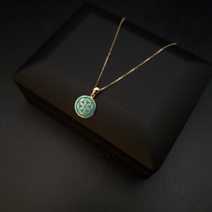 18K Real Gold The Flower of Life Necklace, The Secret of the Universe Pendant, Charm Necklace, Best Gift for her, Birthday