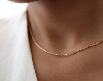 Gold box chain necklace womens deals