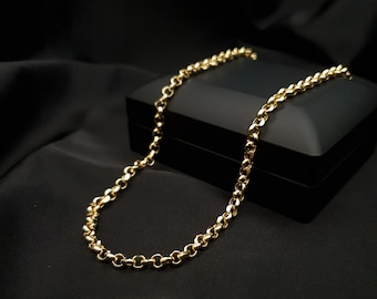 14k Real Gold Rolo Chain,4.75mm ,14k Gold Rolo Chain, Gold Rolo chain, rolo chain, Best gift for her/him, Birthday Gift ,Anniversary Gift .