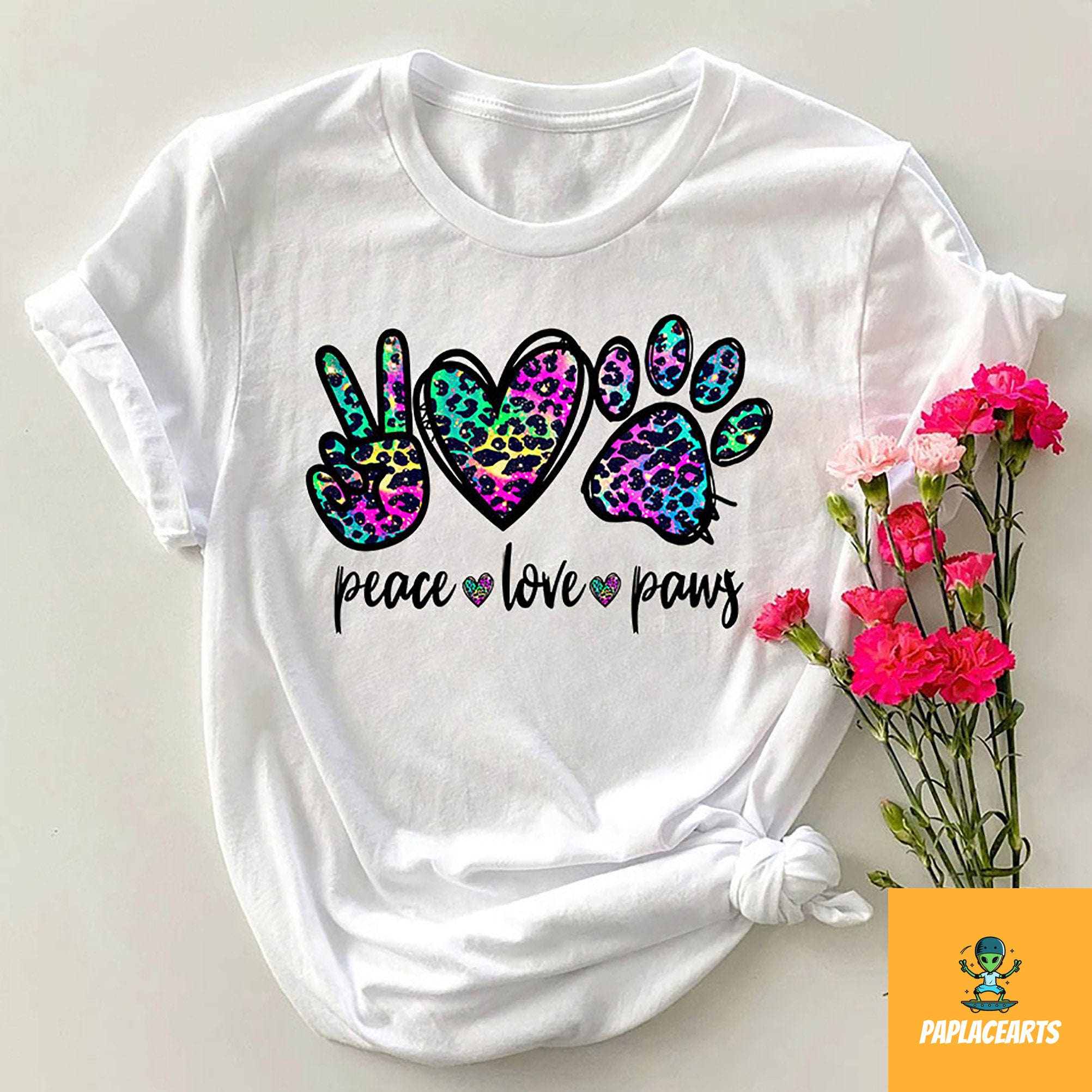 Peace Love Paws Tshirt Love Animal Shirt Pet Owner Gift Etsy Australia