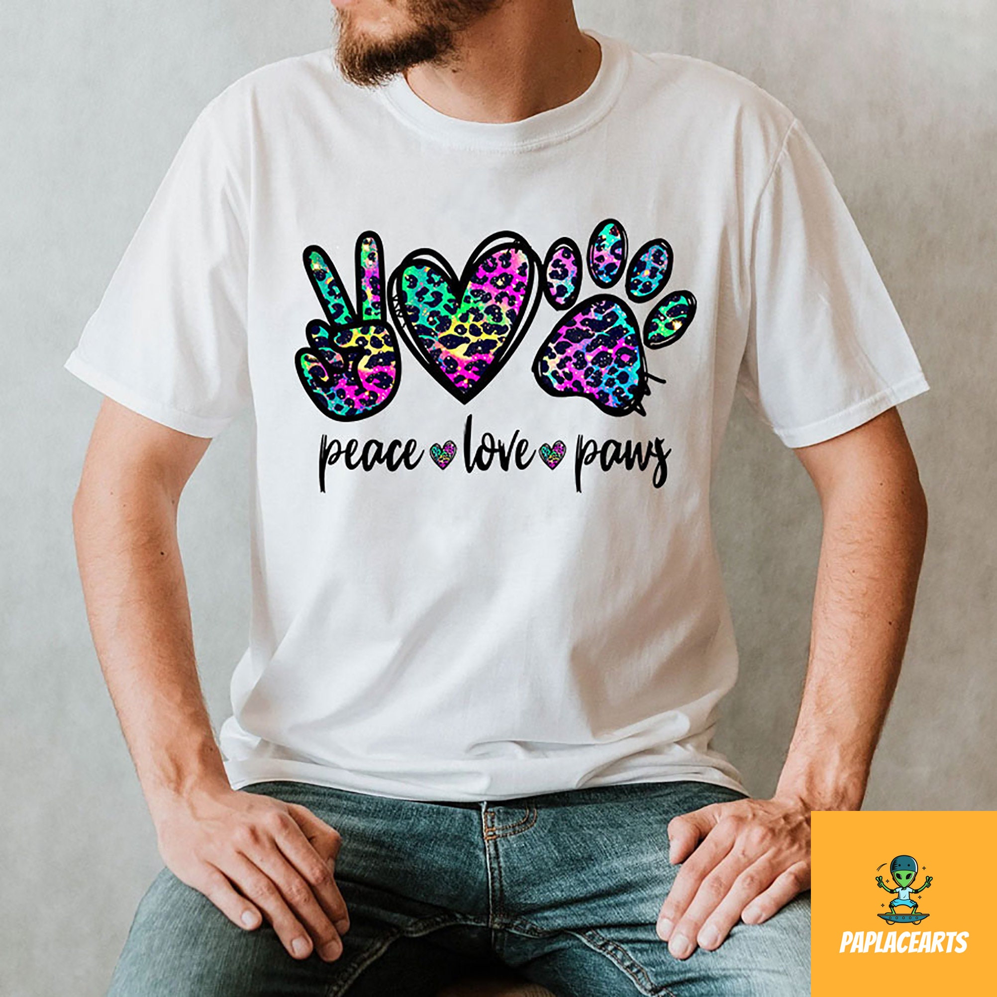 Peace Love Paws Tshirt Love Animal Shirt Pet Owner Gift Etsy Australia