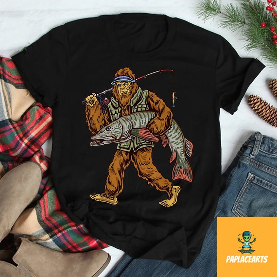 Muskie Fishing T-shirt, Bigfoot Fishing Shirt, Musky Fishing Shirt