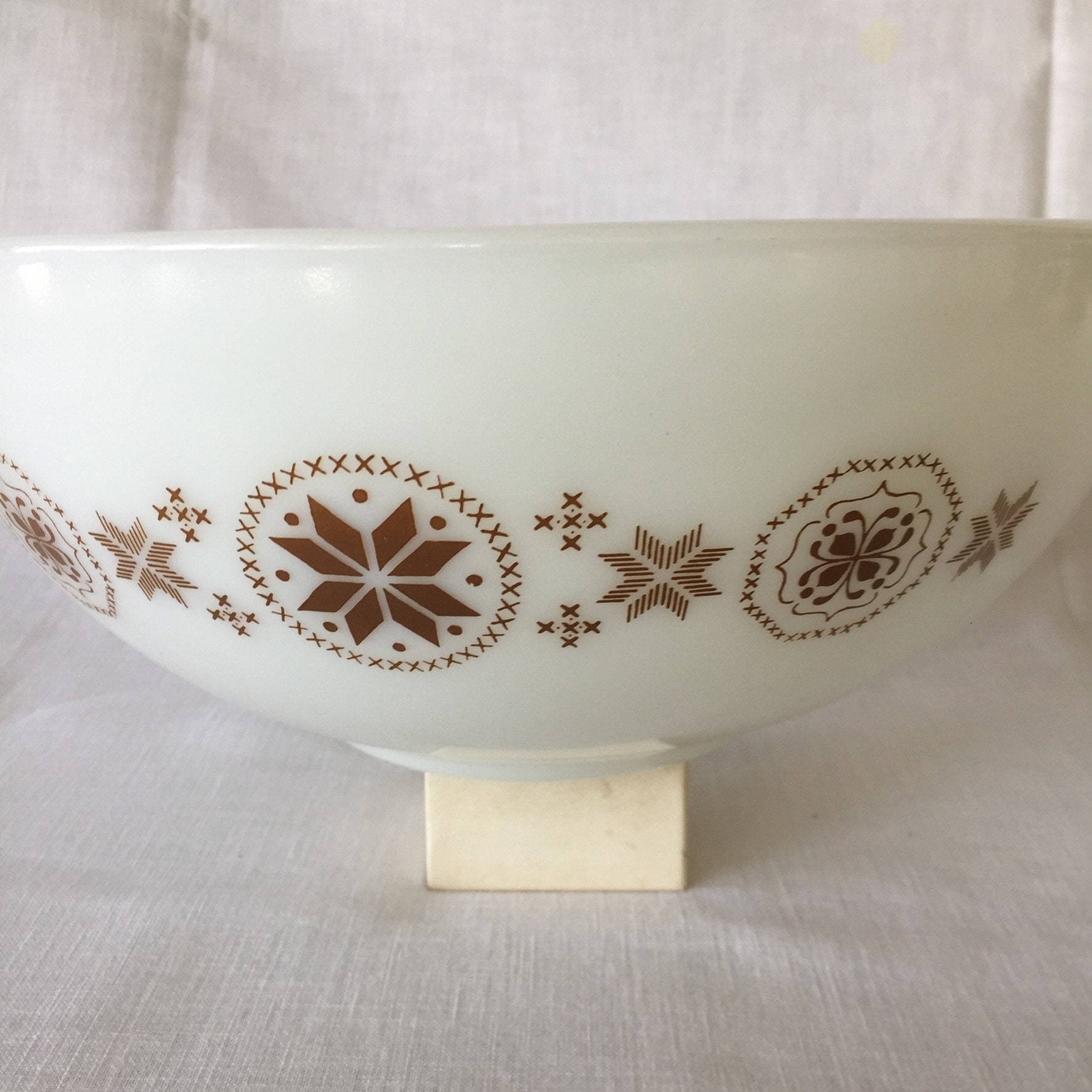 Pyrex Town Country Cinderella 444 Brown White MCM Philip Johnson USA - Etsy