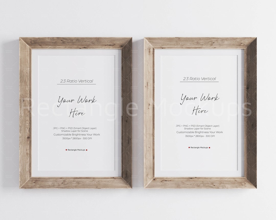23 Set of Two Frame Mockup Rustic, NO MAT, Frame Mockup, ANTIQUE Frame