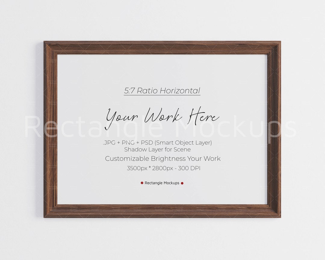 5x7 Vintage Frame Mockup, NO MAT, Frame Mockup, Frame Mockup Rustic