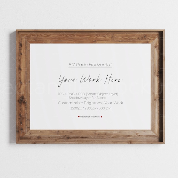 5x7 Frame Mockup VINTAGE, Rustic Frame Mockup, Frame Mockup PSD, Photo Frame Mockup, Interior Mockup, Painting Frame Mockup, Smart Object