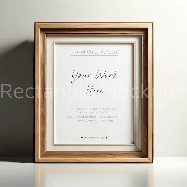 11x14 Scandinavian Thick Frame Mockup, Elegance Modern Frame Mockup, Minimalist Frame Mockup PSD, Photo Frame Mockup, Painting Frame Mockup