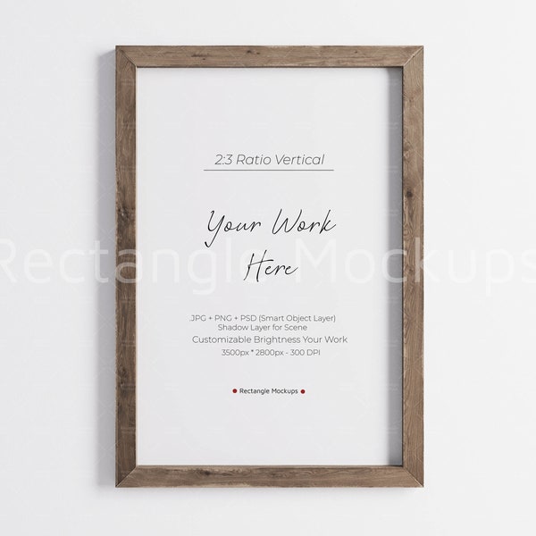 2:3  Frame Mockup Rustic, NO MAT, Frame Mockup, ANTIQUE Frame Mockup, Vintage Frame Mockup, Interior Mockup, Wall Art Mockup, Smart Object