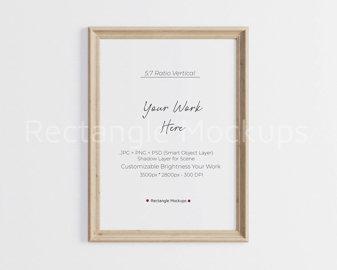 5x7 Vintage Frame Mockup, NO MAT, Frame Mockup, Rustic Frame Mockup
