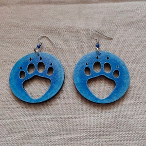 Cat's Paws, hand-painted wooden earrings cat paws earrings hand-painted jewelry catlover catlovers gift cats mom paws earrings image 7