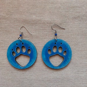 Cat's Paws, hand-painted wooden earrings cat paws earrings hand-painted jewelry catlover catlovers gift cats mom paws earrings image 10