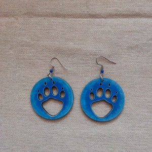 Cat's Paws, hand-painted wooden earrings cat paws earrings hand-painted jewelry catlover catlovers gift cats mom paws earrings image 5