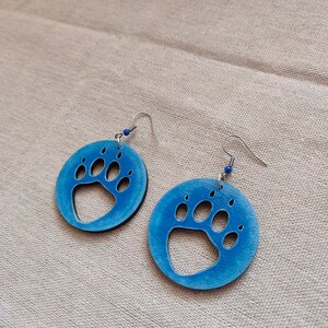 Cat's Paws, hand-painted wooden earrings cat paws earrings hand-painted jewelry catlover catlovers gift cats mom paws earrings image 9