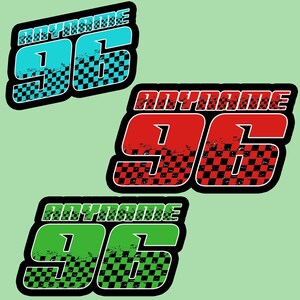 Custom Race Number Name Racing Car Decal Waterproof Die-cut Vinyl ...
