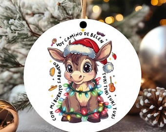Mi Burrito Sabanero Ornament, Feliz Navidad Christmas Ornament, Tuki Tuki Donkey Ornament, Mexican Christmas Keepsake, Latino Holiday Gift