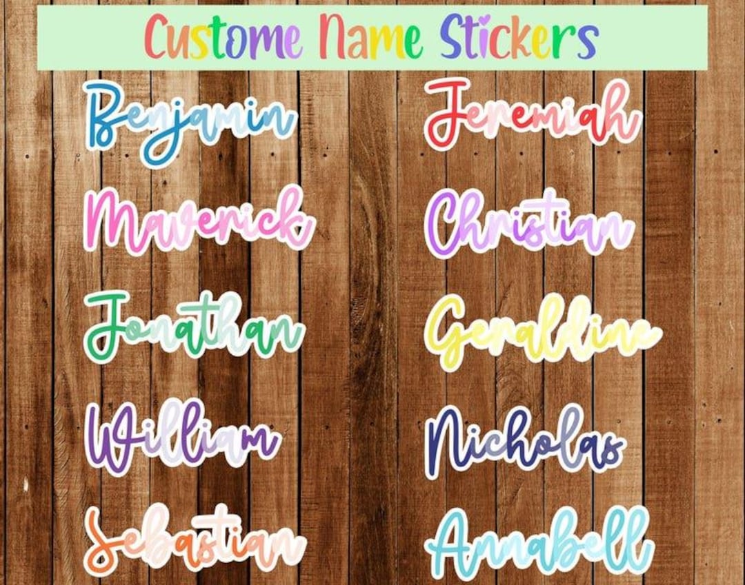 Personalized Waterproof Name Decal Personalized Vinyl Sticker NAME ...