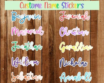 Personalized Waterproof Name Decal Personalized Vinyl Sticker NAME STICKER Water bottle sticker Laptop Color