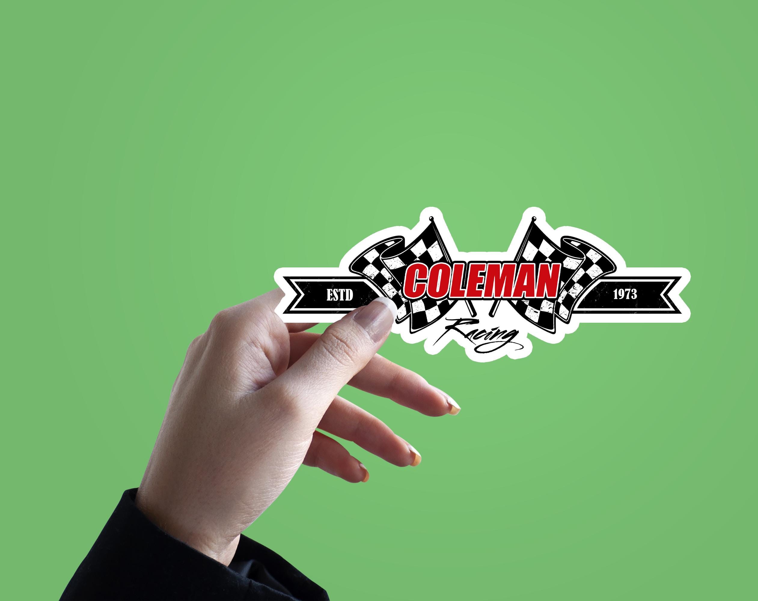Custom Racing Flag Sticker: Personalized Name, Waterproof Vinyl Decal ...