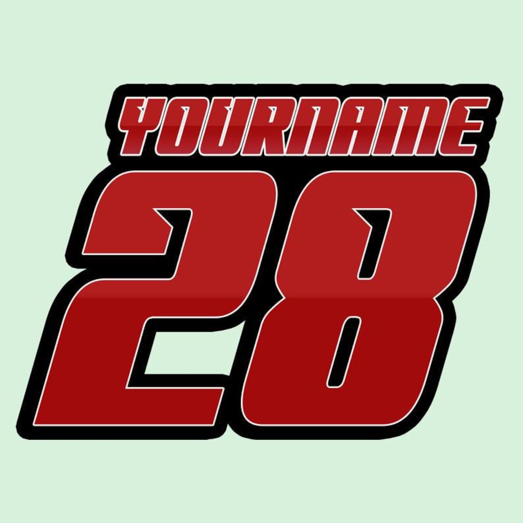 28 Sticker Custom Racing Sticker Personalized Racing Number Text Stickers Decal ...