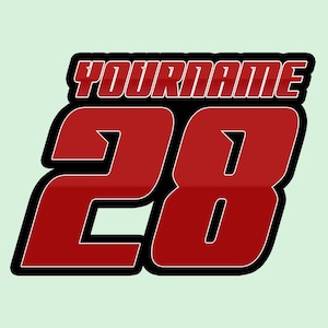 Custom Racing Sticker Personalized Racing Number Text Stickers Decal Die-Cut Waterproof Vinyl Sticker for Laptop Water Bottle Phone Case
