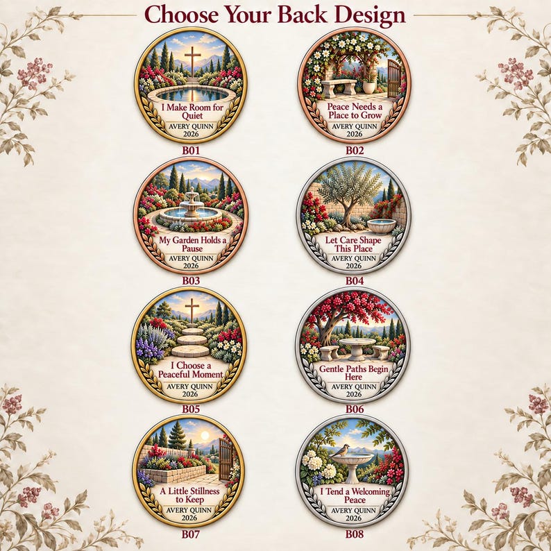 Personalized Faith Metal Coin, Garden of Peace, Custom Name Prayer ...