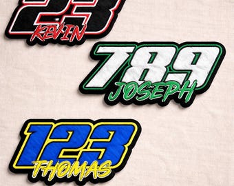Custom Race Number patch: Personalized Die-Cut Vinyl patch
