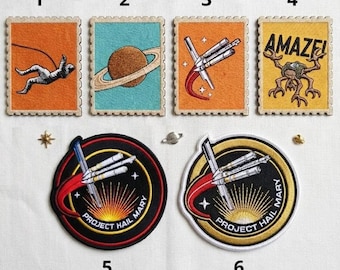 Project Hail Mary Embroidered Patch, Ryland Grace Cosplay Iron On Hats Uniforms, Space Mission Sci-Fi Rocket, Bookish Lovers, Gift For Fans