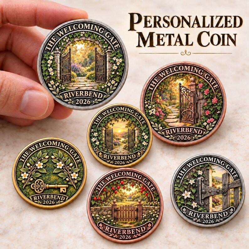 Personalized Family Metal Coin, the Welcoming Gate Keepsake - Etsy
