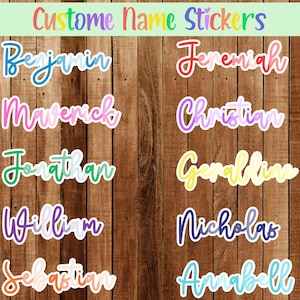Personalized Waterproof Name Sticker: Vinyl Decal for Water Bottle, Laptop