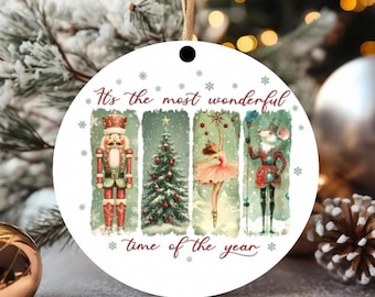 Retro Nutcracker Ornament, Preppy Christmas Ornament, Mouse King Nutcracker Ornament, Holiday Vibes Christmas Tree Keepsake, Wonderful Time