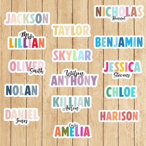 Personalized Waterproof Name Stickers – Custom Vinyl Labels for Water Bottles, School Supplies, Lunch Boxes