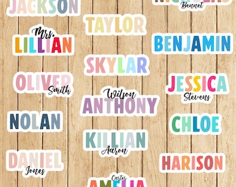 Personalized Waterproof Name Stickers – Custom Vinyl Labels for Water Bottles, School Supplies, Lunch Boxes
