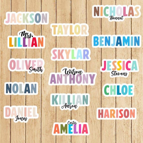 Personalized Waterproof Name Stickers – Custom Vinyl Labels for Water Bottles, School Supplies, Lunch Boxes