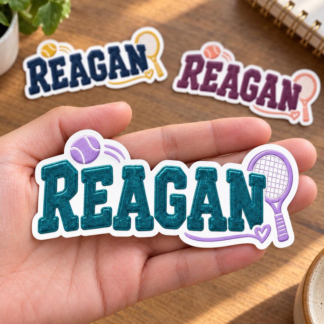 Personalized Tennis Varsity Ball Racket Name Sticker, Custom Racket ...