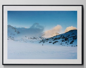 Fine Art Print Tatry Mountains View Horizontal Landscape Blue Winter Wall Decoration Travel Poland Photo