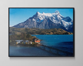 Photography poster Mountain House Patagonia Nature Photo Print Chile Wall Decoration