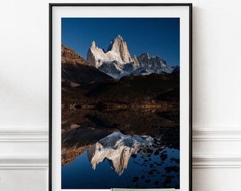 Fine Art Print Patagonia Blue Mountain Lake View Landscape Photo Print Nature Wall Decoration Trekking