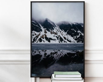 Photography poster Moody Lake in the Mountains View Tatry Poland Nature Photo Print Wall Deco