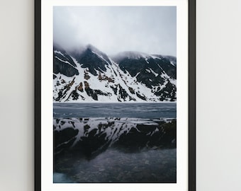 Fine Art Print Mountain Lake Tatry Poland Moody Wall Decoration Premium Photo