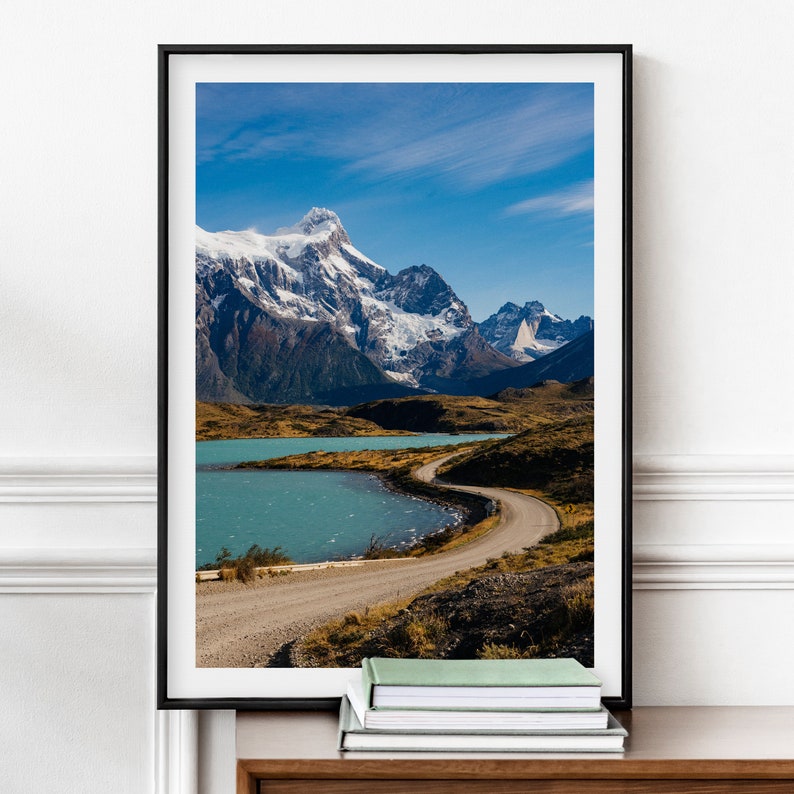 Fine Art Print Patagonia Mountain Lake View Landscape Photo Print Nature Wall Decoration Trekking image 1